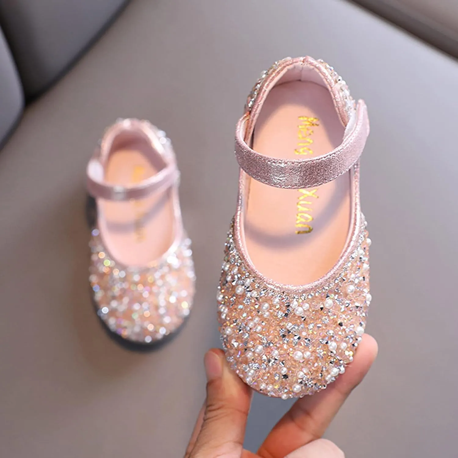 Fashion Spring and Summer Children's Dance Shoes Girls Dress Show Princess Shoes Round Toe Pearl Riding Shoes for Kids