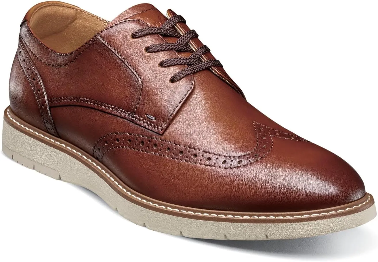 Florsheim Vibe Wingtip Oxford Men's Oxford, 8.5 2E US, Cognac