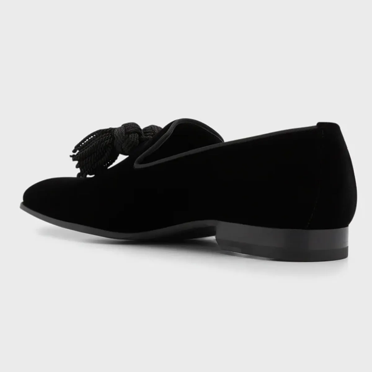 FSJ Men's Tassel Slip-on Loafers Square Toe Patent Leather & Velvet Formal Tuxedo Suit Flats Business Casual Dress Shoes Size 4-16 US