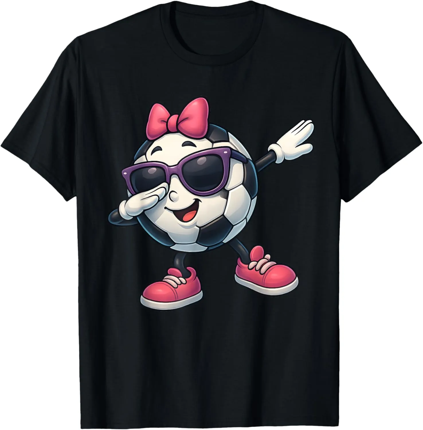 Funny Dabbing Soccer Ball Girl Tee for Kids Youth Fans T-Shirt