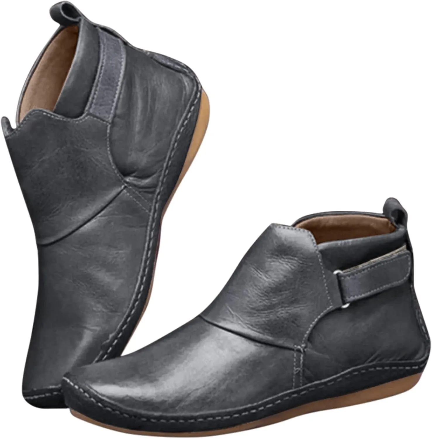 Gibobby Boots for Women Low Heel,Arch Support Booties Casual Flat Platform Short Ankle Boots Everyday Boots for Ladies