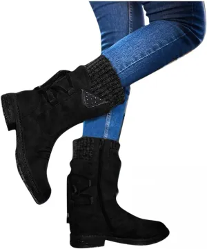 Gibobby Snow Boots for Women Winter Hiking Boots Keep Warm Anti-Slip Soft Warm Fur Lined Winter Ankle Boots