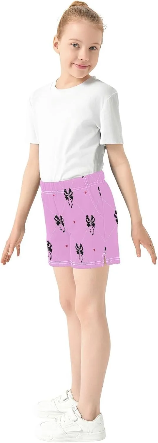 Girls Athletic Shorts Summer Elastic Casual Shorts with Pockets Kids Bottom Sports for Girls 7-15Y