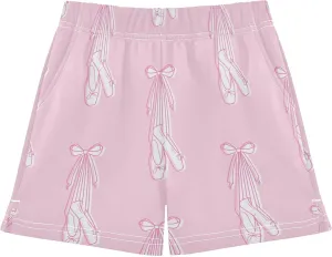 Girls Athletic Shorts Summer Elastic Casual Shorts with Pockets Kids Bottom Sports for Girls 7-15Y