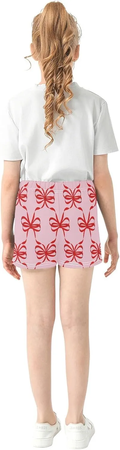 Girls Athletic Shorts Summer Elastic Casual Shorts with Pockets Kids Bottom Sports for Girls 7-15Y