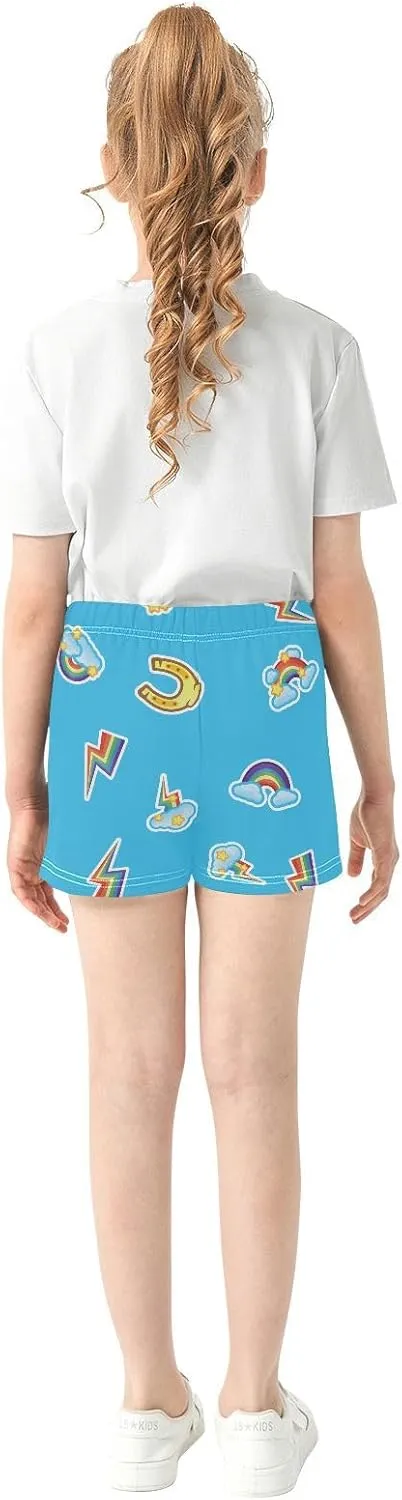 Girls Athletic Shorts Summer Elastic Casual Shorts with Pockets Kids Bottom Sports for Girls 7-15Y