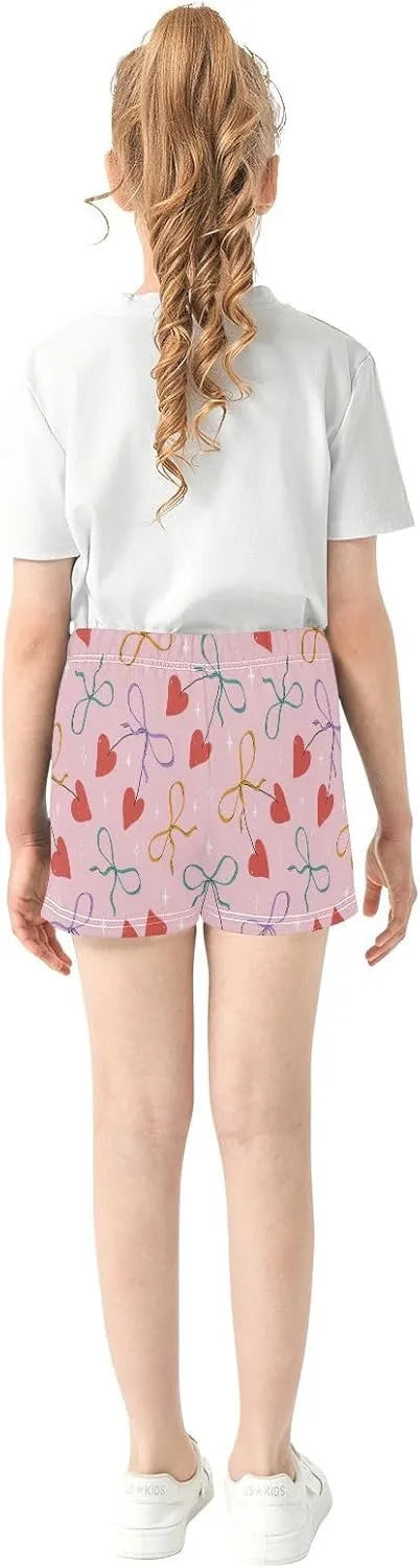Girls Athletic Shorts Summer Elastic Casual Shorts with Pockets Kids Bottom Sports for Girls 7-15Y