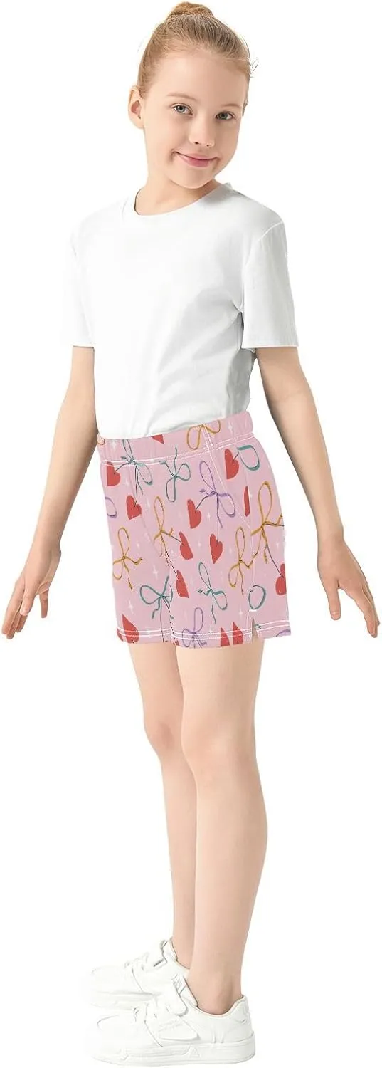Girls Athletic Shorts Summer Elastic Casual Shorts with Pockets Kids Bottom Sports for Girls 7-15Y