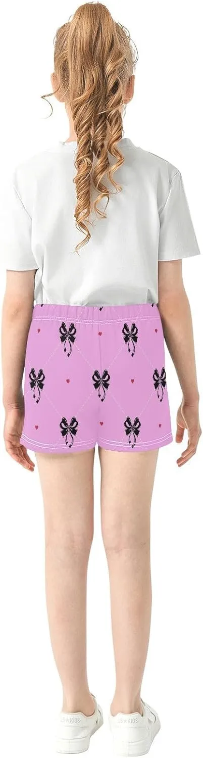 Girls Athletic Shorts Summer Elastic Casual Shorts with Pockets Kids Bottom Sports for Girls 7-15Y