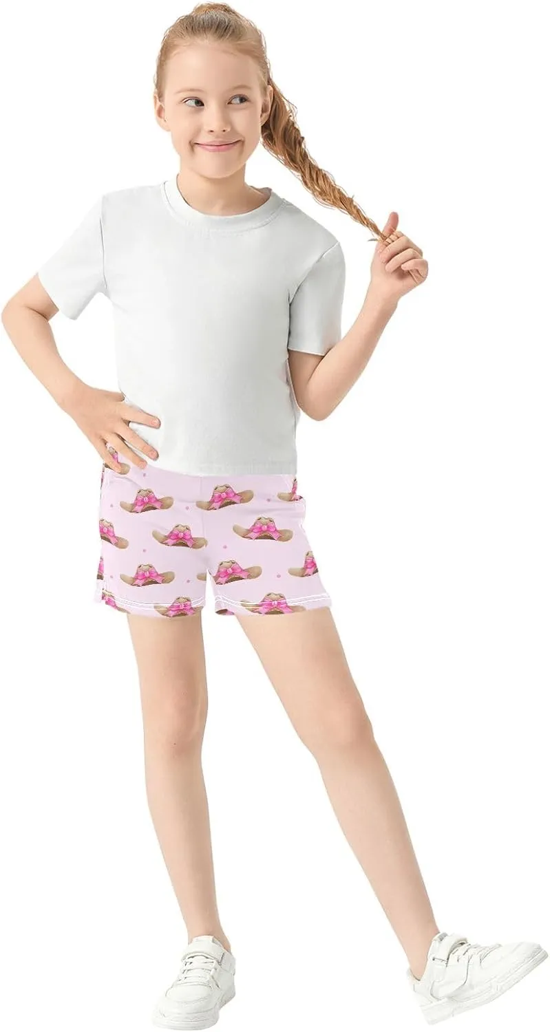 Girls Athletic Shorts Summer Elastic Casual Shorts with Pockets Kids Bottom Sports for Girls 7-15Y
