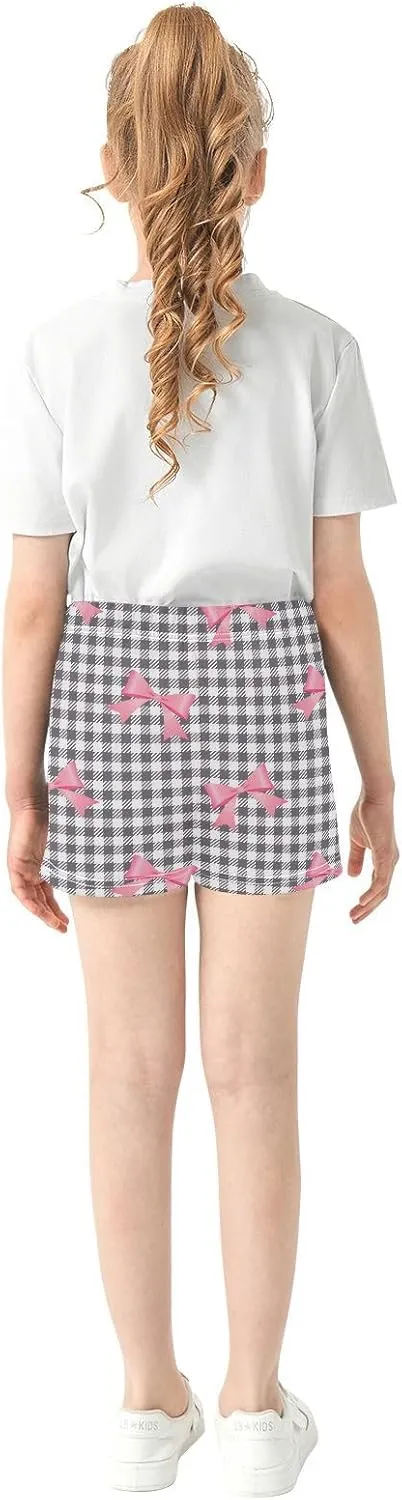 Girls Athletic Shorts Summer Elastic Casual Shorts with Pockets Kids Bottom Sports for Girls 7-15Y