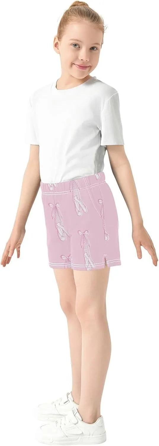 Girls Athletic Shorts Summer Elastic Casual Shorts with Pockets Kids Bottom Sports for Girls 7-15Y