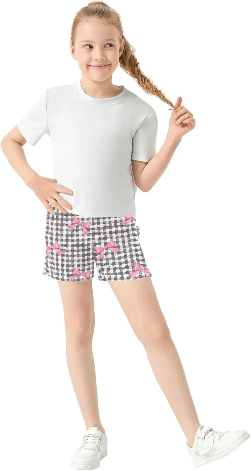 Girls Athletic Shorts Summer Elastic Casual Shorts with Pockets Kids Bottom Sports for Girls 7-15Y