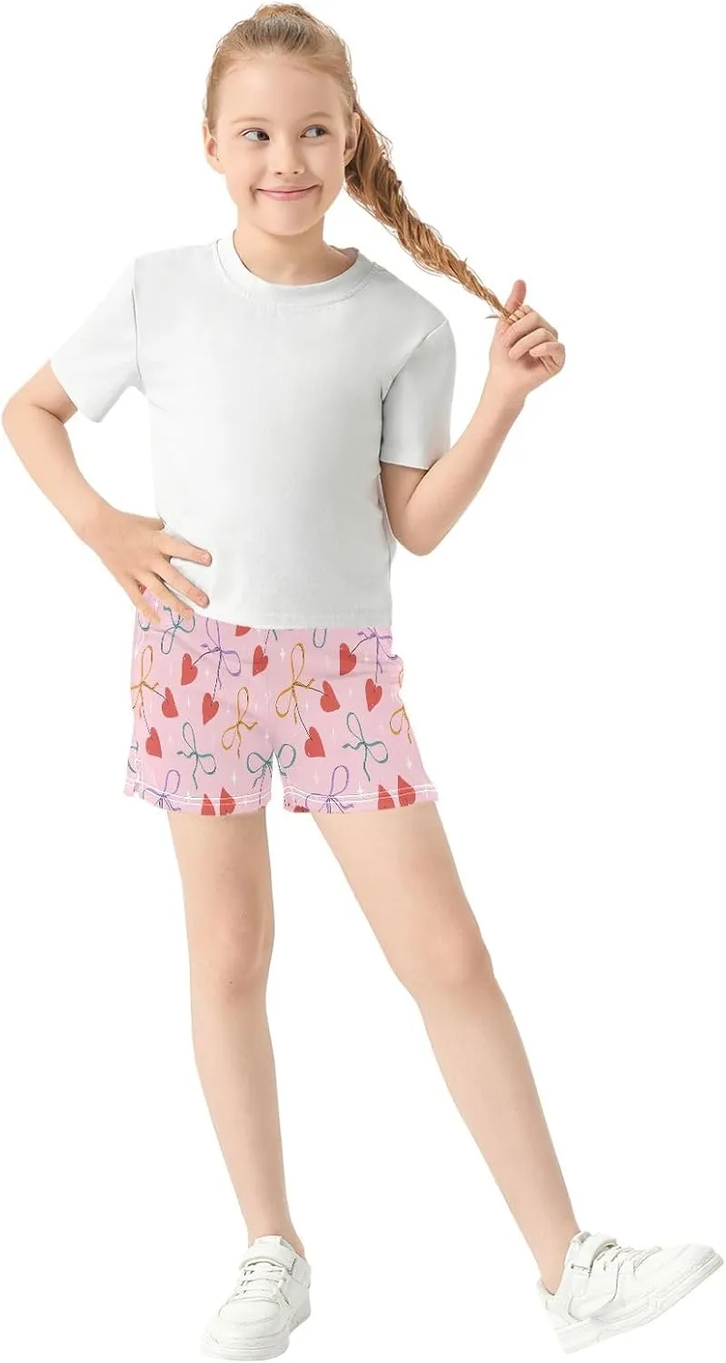 Girls Athletic Shorts Summer Elastic Casual Shorts with Pockets Kids Bottom Sports for Girls 7-15Y