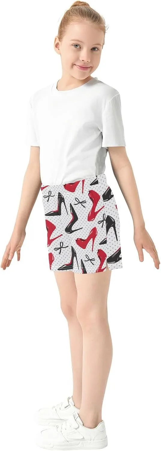 Girls Athletic Shorts Summer Elastic Casual Shorts with Pockets Kids Bottom Sports for Girls 7-15Y