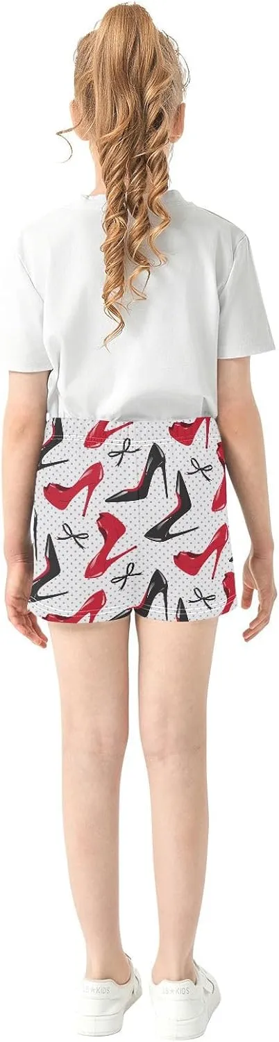 Girls Athletic Shorts Summer Elastic Casual Shorts with Pockets Kids Bottom Sports for Girls 7-15Y
