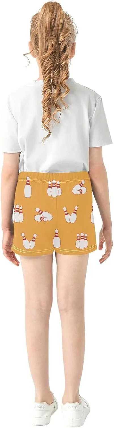 Girls Athletic Shorts Summer Elastic Casual Shorts with Pockets Kids Bottom Sports for Girls 7-15Y