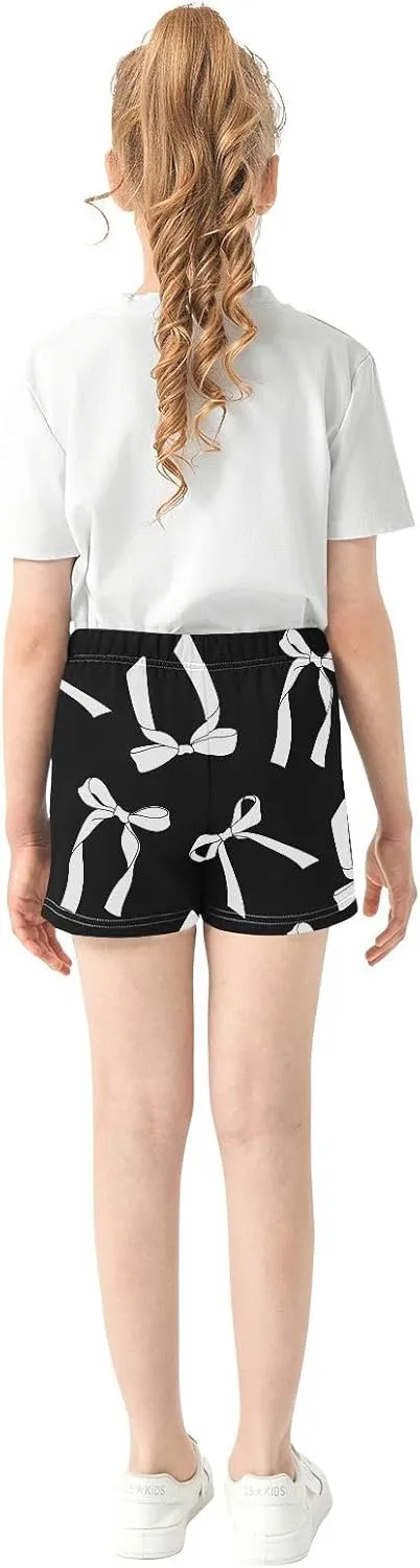 Girls Athletic Shorts Summer Elastic Casual Shorts with Pockets Kids Bottom Sports for Girls 7-15Y
