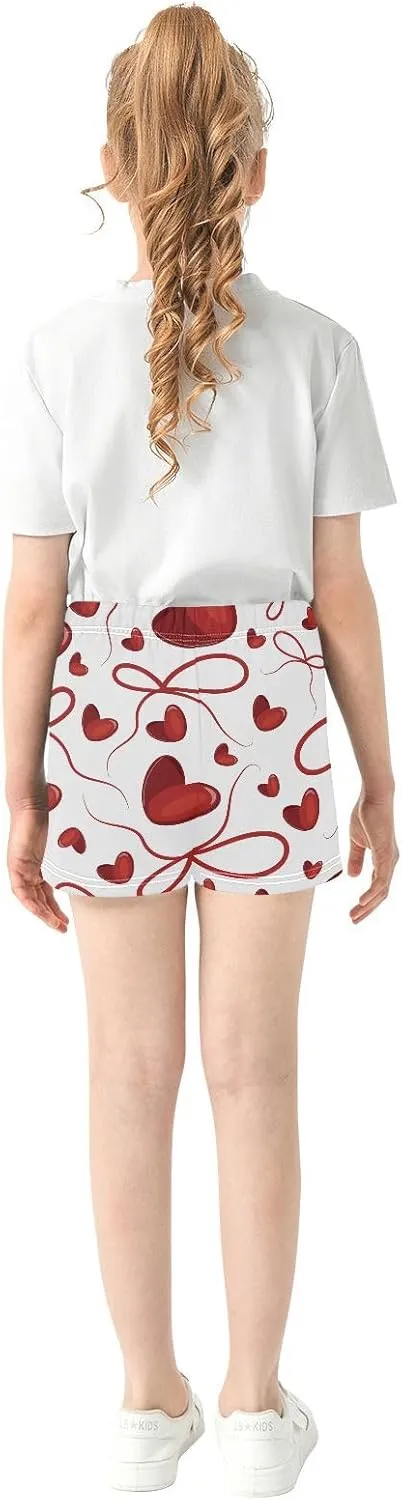Girls Athletic Shorts Summer Elastic Casual Shorts with Pockets Kids Bottom Sports for Girls 7-15Y