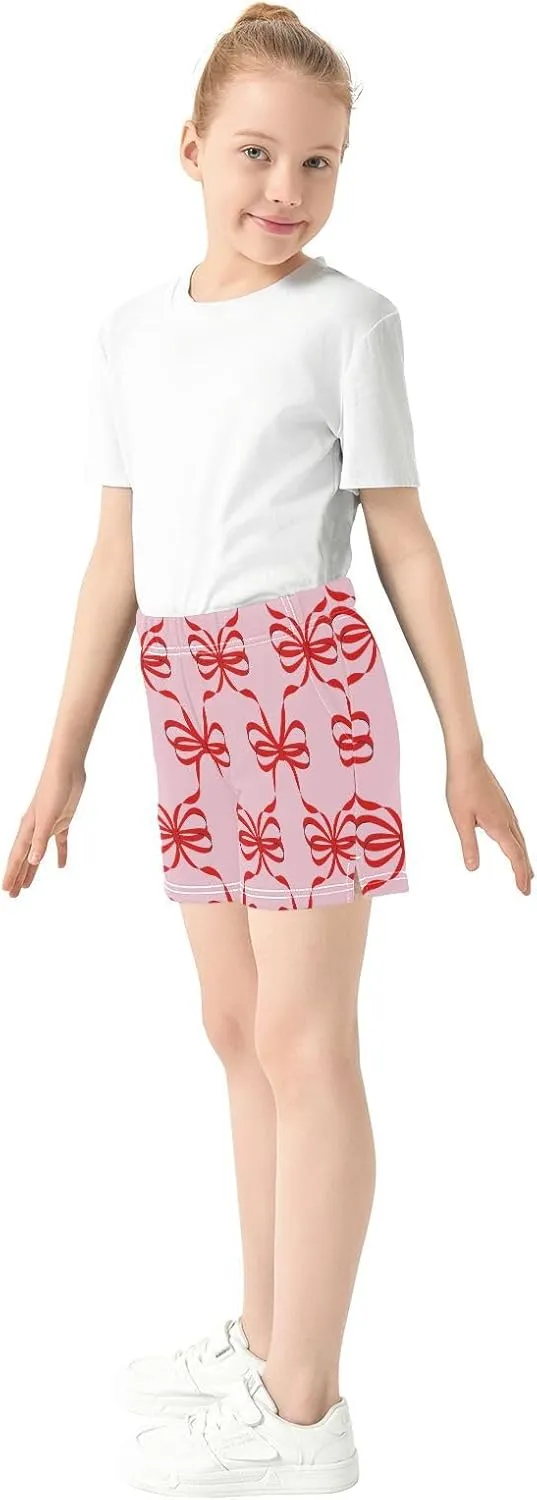 Girls Athletic Shorts Summer Elastic Casual Shorts with Pockets Kids Bottom Sports for Girls 7-15Y