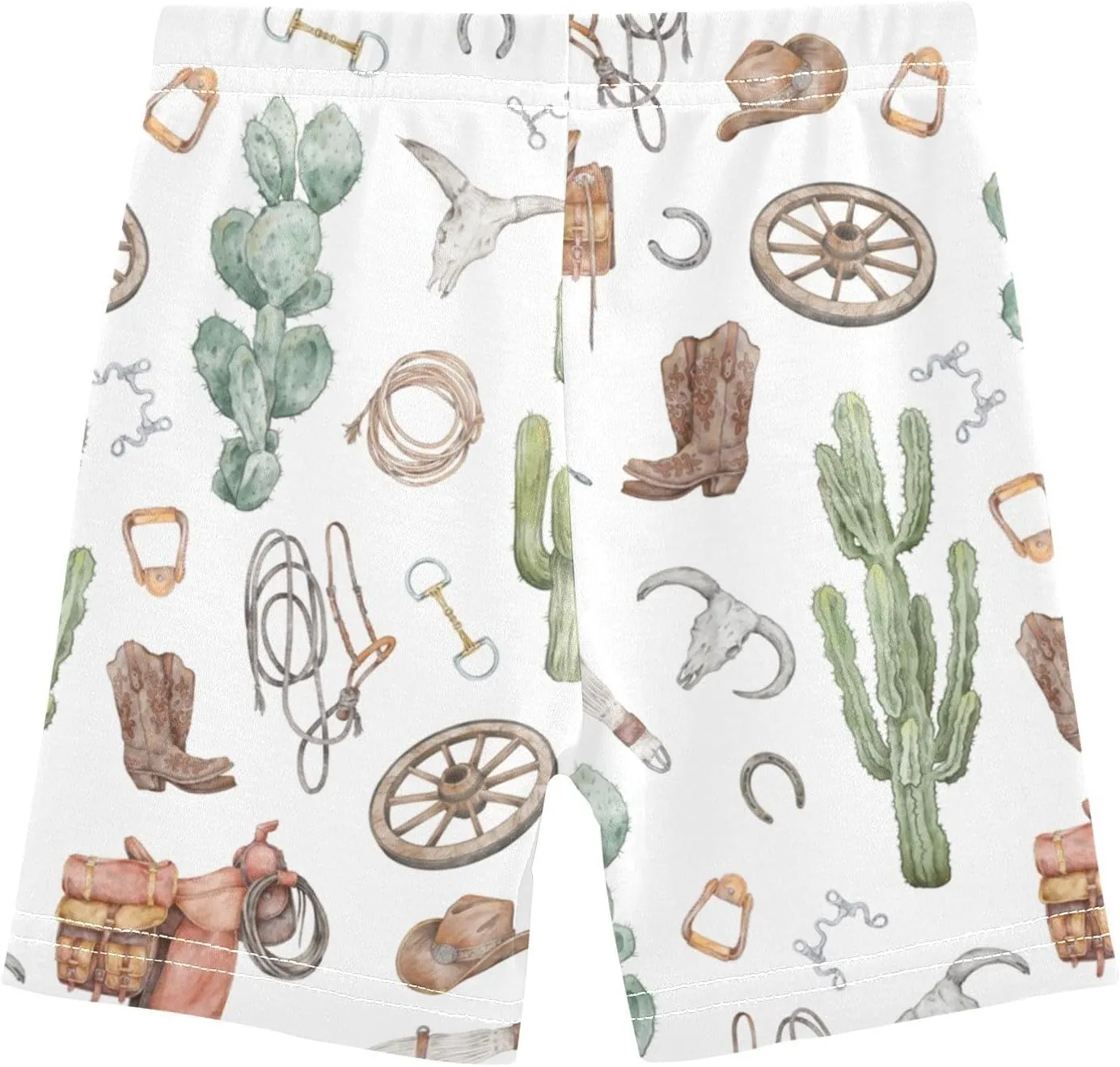 Girls' Bike Shorts Cowboy Saddle Horse Shoe Soft Cotton Leggings Shorts for Kids Summer Clothes 4-10 Years