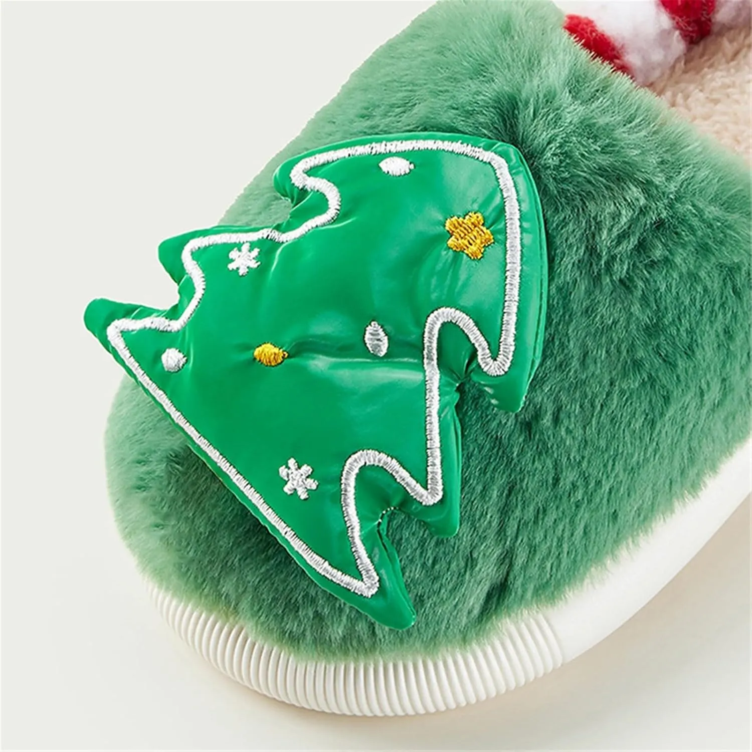 Girls Boys Christmas Cute Cartoon Slippers for Kids Fuzzy Indoor Non Slip Slippers Embroidered Tree House Shoes