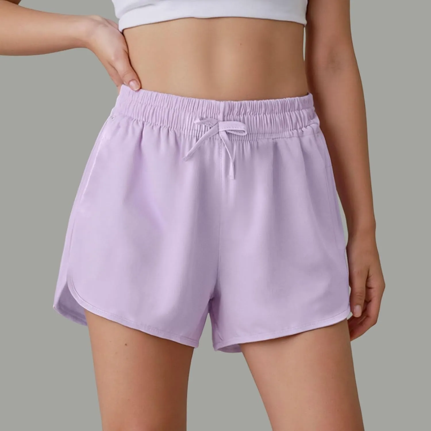 Girls Casual Shorts Kids Summer Elastic Waist Outdoor Running Athletic Shorts Quick Dry Sports Active Joggers with Pockets
