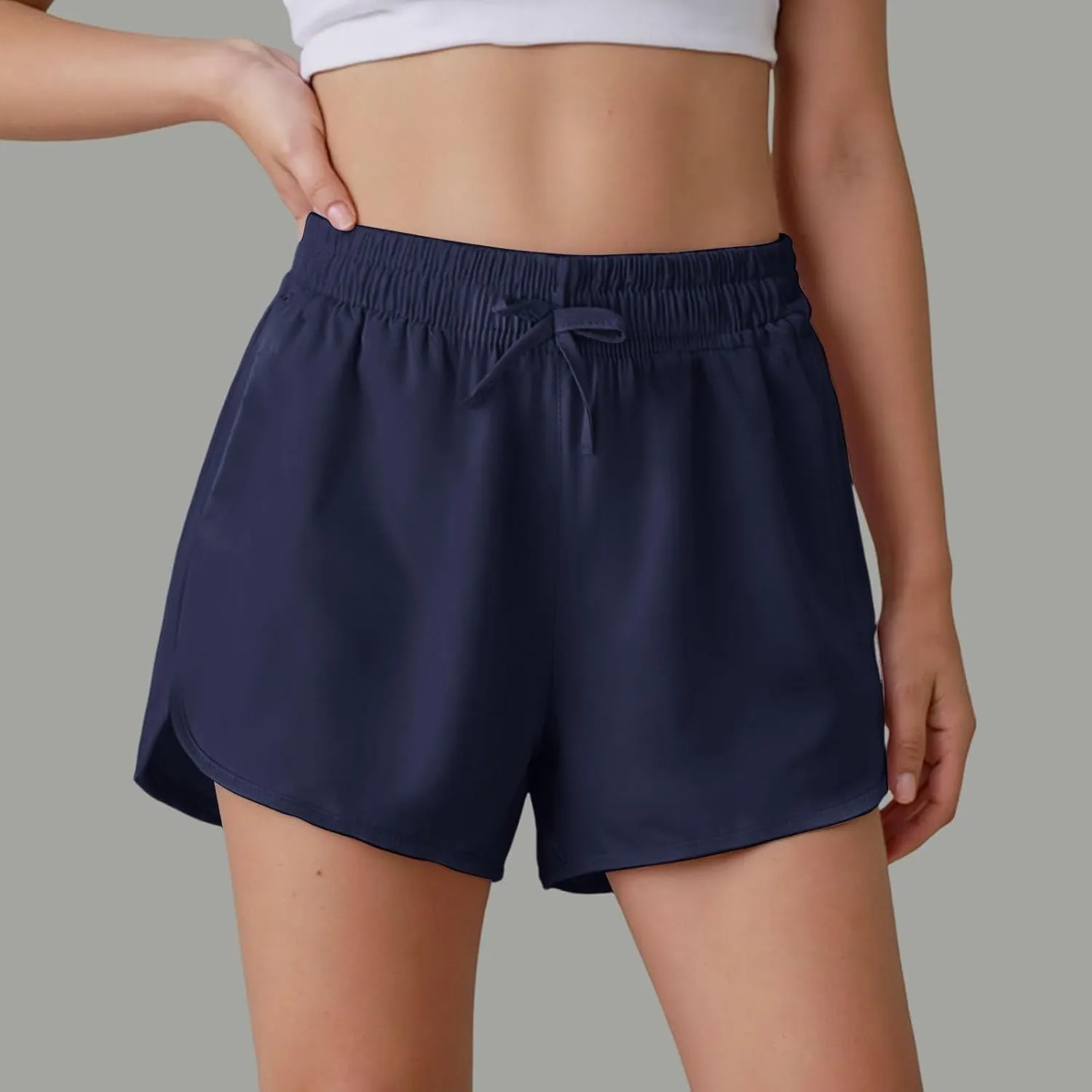 Girls Casual Shorts Kids Summer Elastic Waist Outdoor Running Athletic Shorts Quick Dry Sports Active Joggers with Pockets