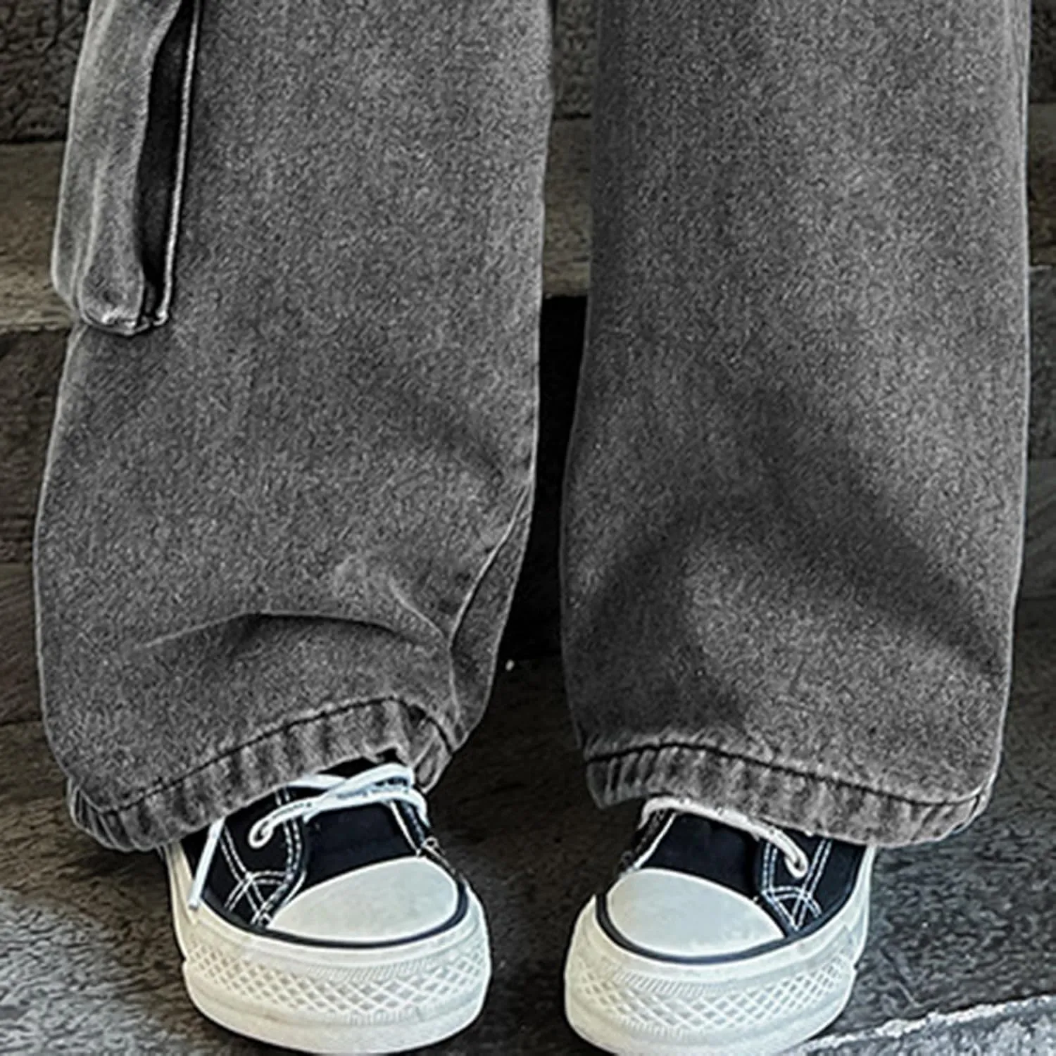 Girls High Waist Cargo Denim Pants Fashion Casual Flare Leg ??ootcut Bell Bottom Jeans Solid Straight Leg Jeans