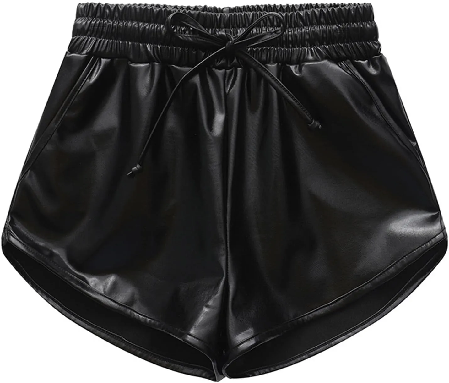Girls Metallic Shorts Sparkly Rave Dance Outfits Summer Elastic Drawstring Shiny Hot Shorts Athletic Pants for Teens Girls