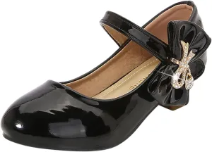 Girls Paten?? Leather Dress Shoes Low Heels Toddler Mary Jane Shoes Flower Shoes with Bow for School Part?? Wedding