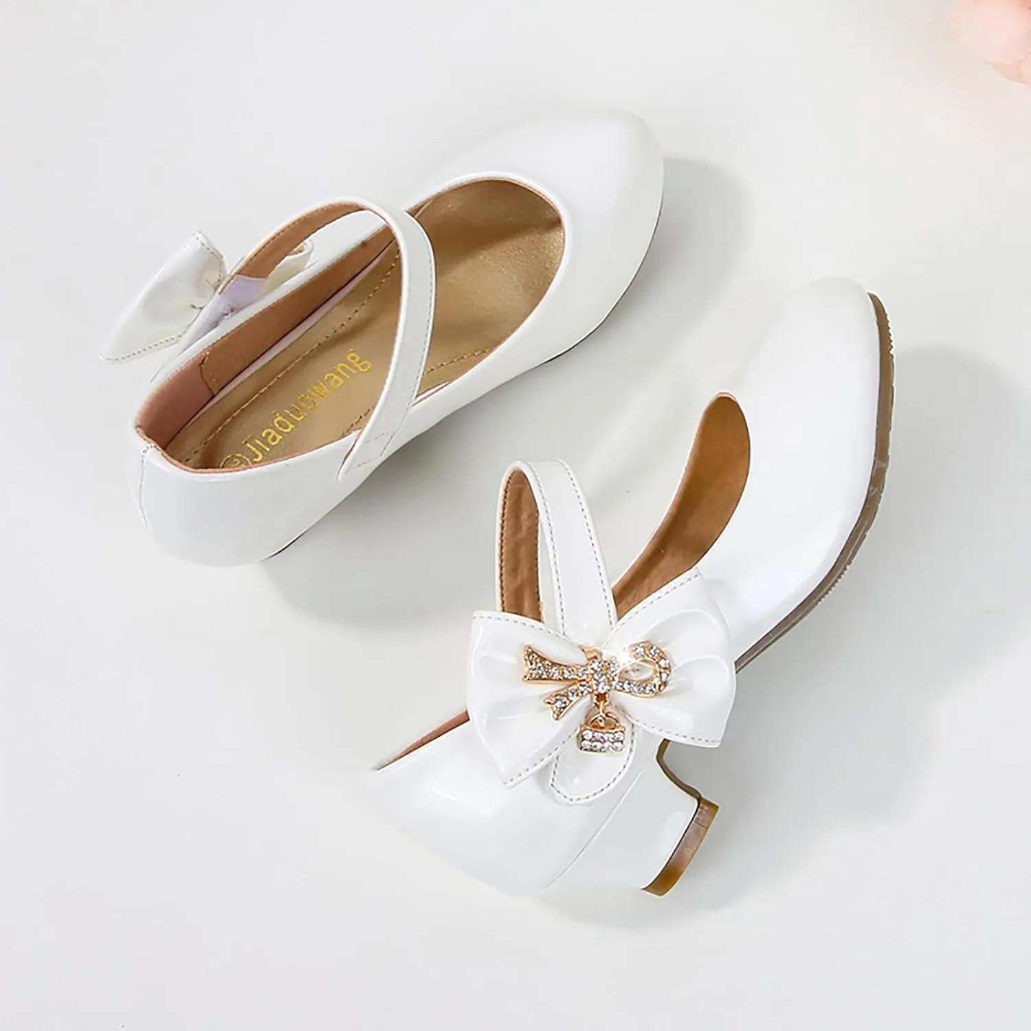 Girls Patent Leather Dress Shoes Low Heels Toddler Mary Jane Shoes Flower Girl Shoes for School Party Wedding