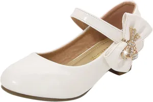 Girls Patent Leather Dress Shoes Low Heels Toddler Mary Jane Shoes Flower Girl Shoes for School Party Wedding