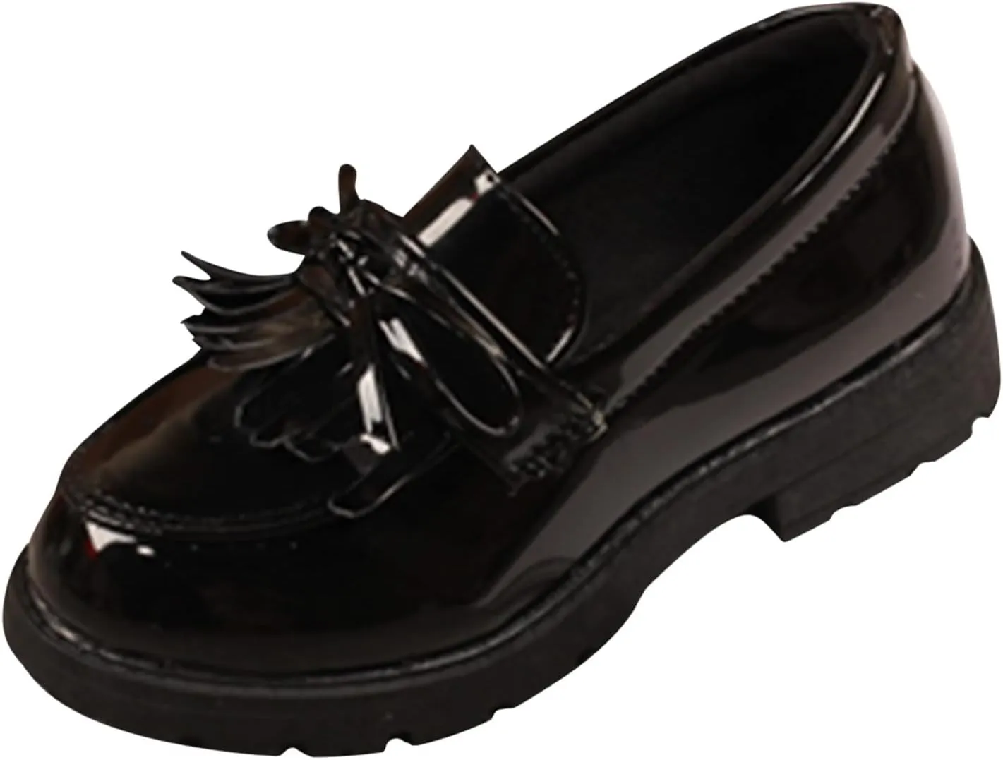 Girls Slip On Leather Loafer Tassel Bow School Dress Shoes For Girls Girls Dress up
