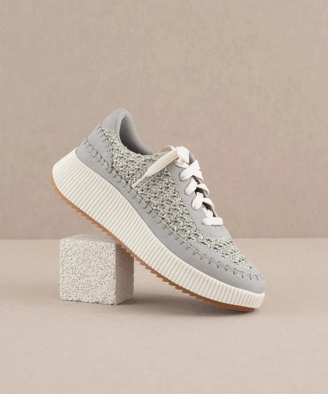 Grey Knit Sneakers