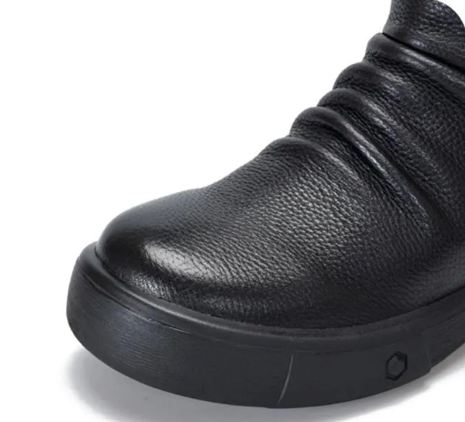 Handmade Casual Lace-Up Leather Boots