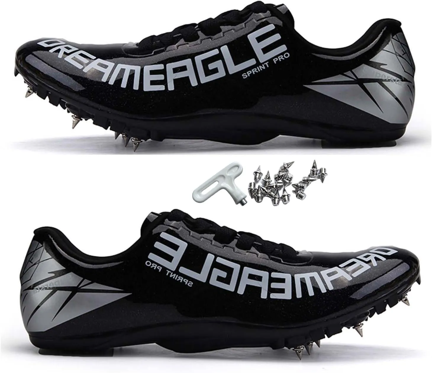HESBITEUL Mens Track and Field Shoes Sprint Sport Sneakers Youth Professional Training Racing Running Shoes