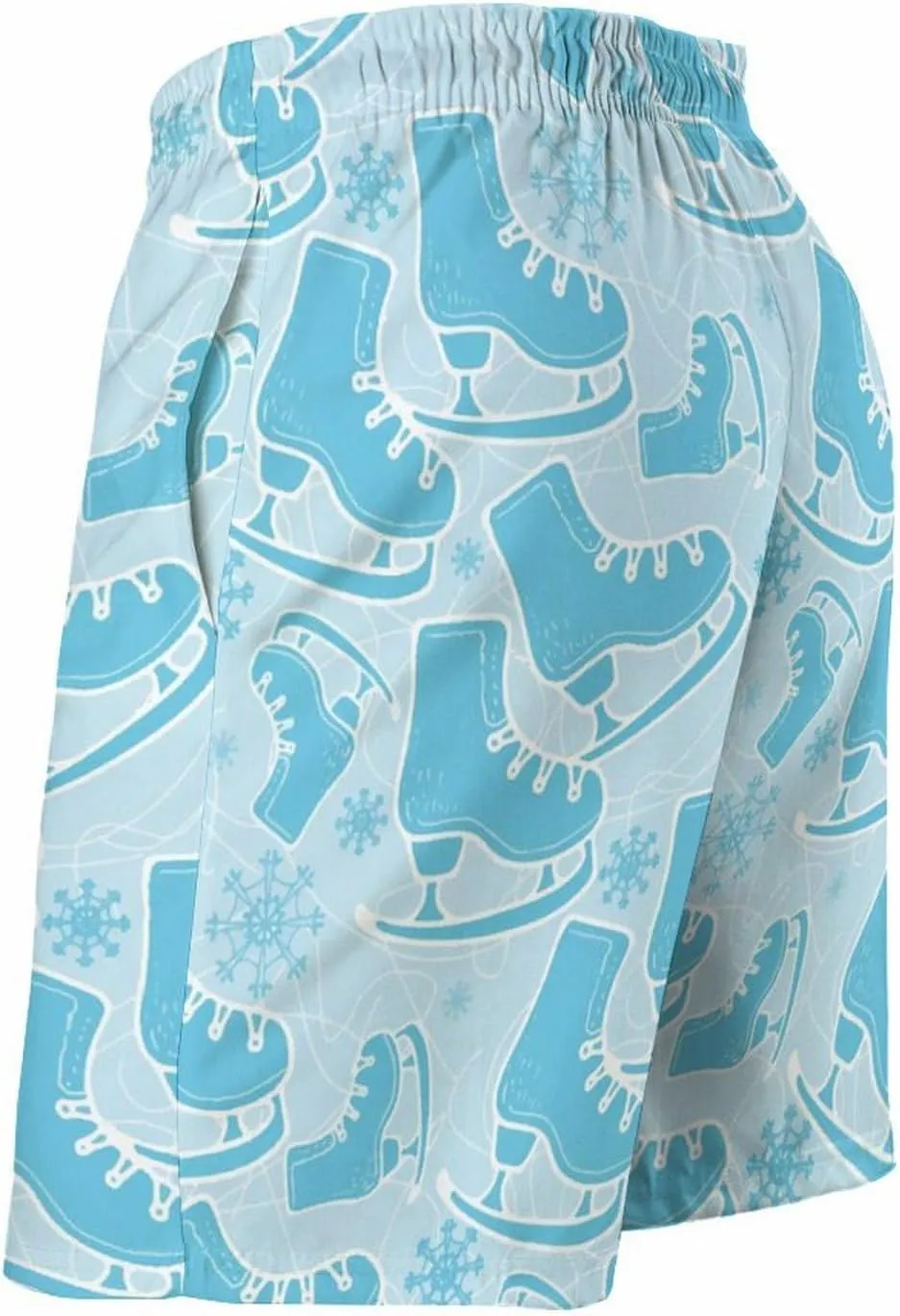 Ice-Skate Figure Skating Shoes Mens Swim Trunks with Mesh Lining Stretch Swimming Shorts Quick Dry with Pockets for Beach