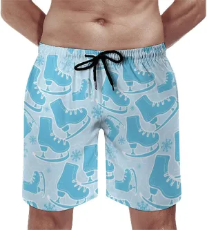 Ice-Skate Figure Skating Shoes Mens Swim Trunks with Mesh Lining Stretch Swimming Shorts Quick Dry with Pockets for Beach
