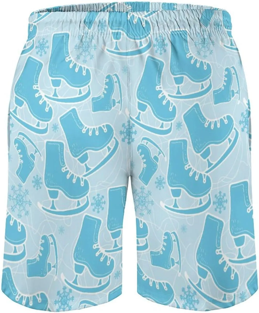 Ice-Skate Figure Skating Shoes Mens Swim Trunks with Mesh Lining Stretch Swimming Shorts Quick Dry with Pockets for Beach