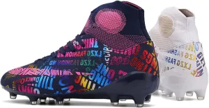 Indoor Youth Football Cleats,Outdoor Sports Fg/Ag Cleats Men Football Shoes,High-Top Comfortable Turf Kids Soccer Cleats,Breathable Lightweight,for Athletics
