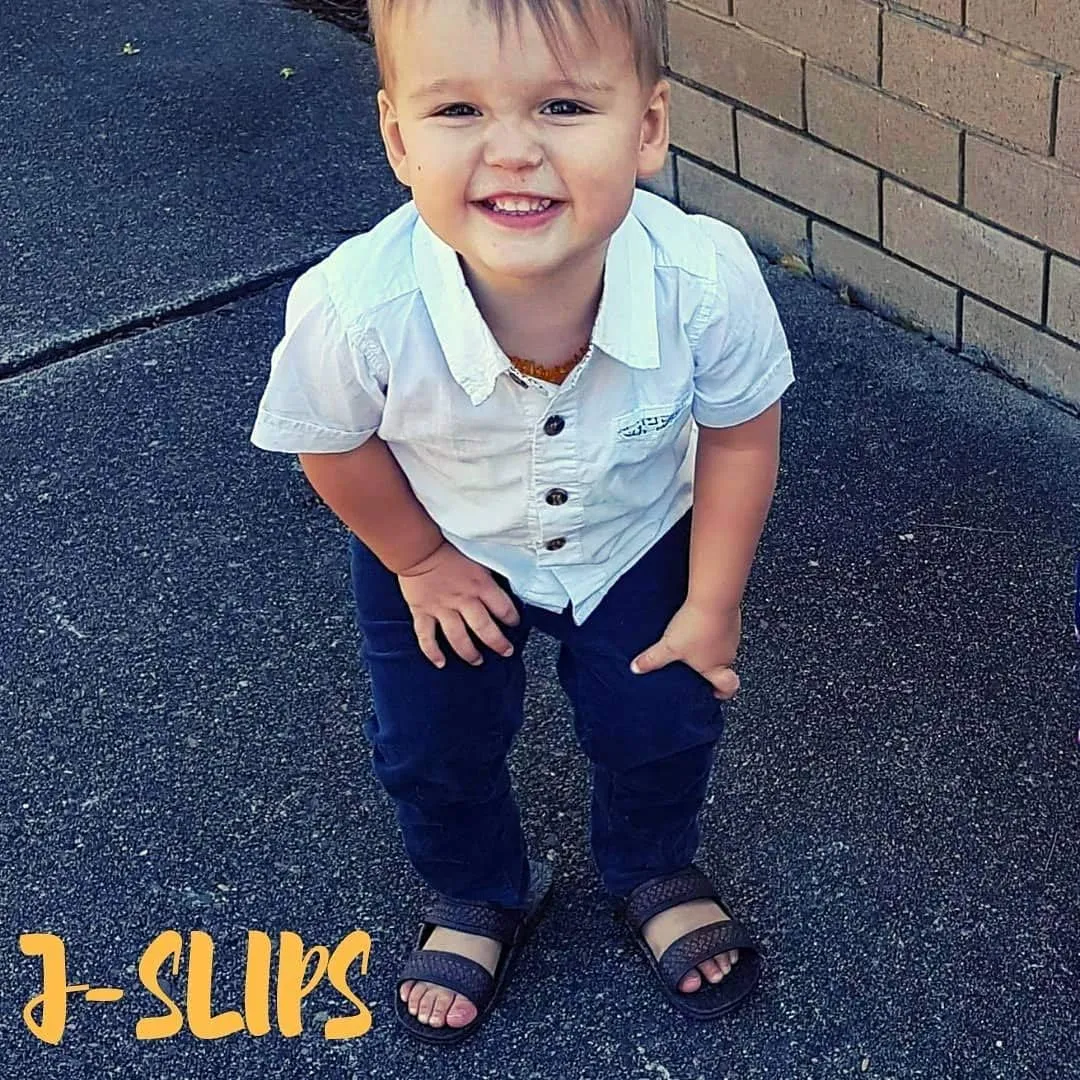 J-Slips Toddler Sandals with Back Strap - Comfortable Boys and Girls Jesus Jandals for Beach and Summer - Waterproof Hawaiian Slides in 12 Colors, Sandalias