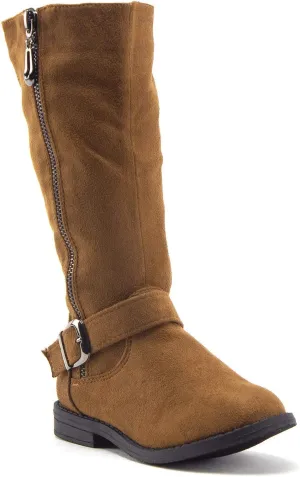 Jazam?? Little Girls Mila Tall Knee High Zipped Round Toe Riding Dress Boots