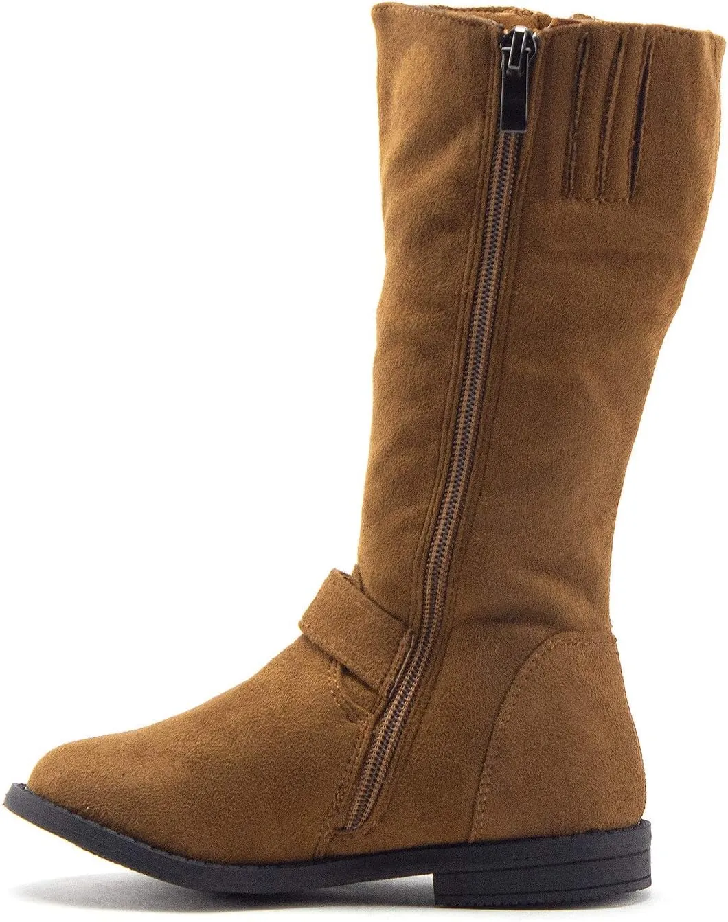 Jazam?? Little Girls Mila Tall Knee High Zipped Round Toe Riding Dress Boots