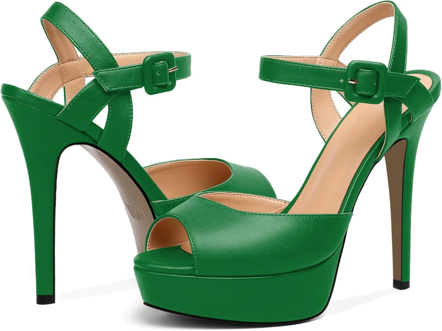 Joseywade Platform Stiletto Heels Women's Peep Toe High Heel Heeled Sandals 5.5 Inch Party Dance Dressy Ankle Strap Shoes