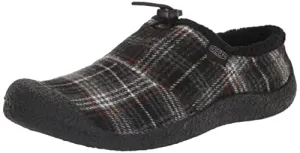 KEEN Women's Howser 3 Slide Comfy Durable Slippers, Black Plaid/Steel Grey, 8