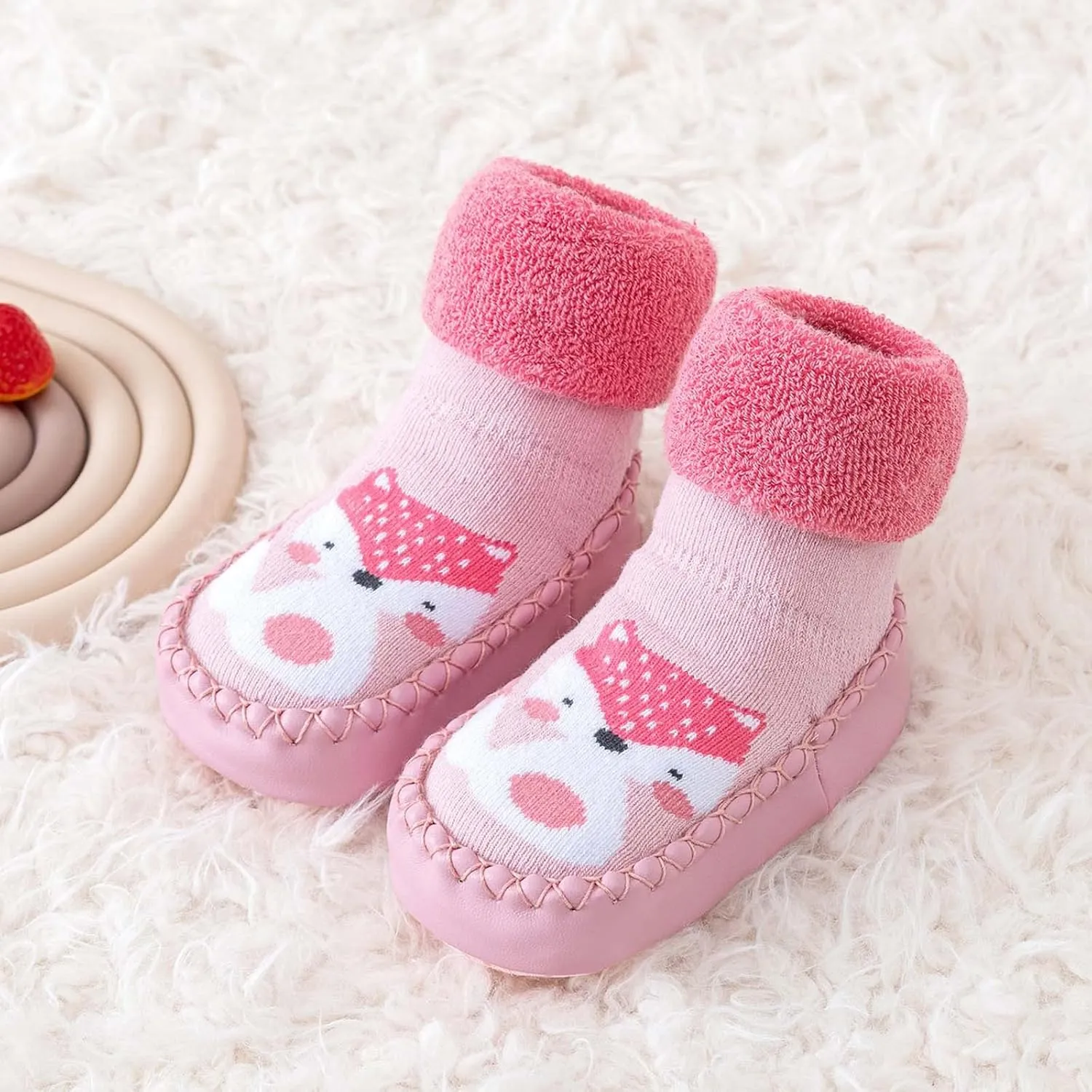 Kids Baby Toddler Slipper Boots Girl Sock Shoes Stretch Knit Rubber Sole Non-??kid Indoor/Outdoor Floor Cozy Sneakers