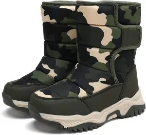 Kids Boys Girls Winter Rain Boots, Insulated Thickened Fleece Warm Snow Boots, Children ?aterproof Mud Boots