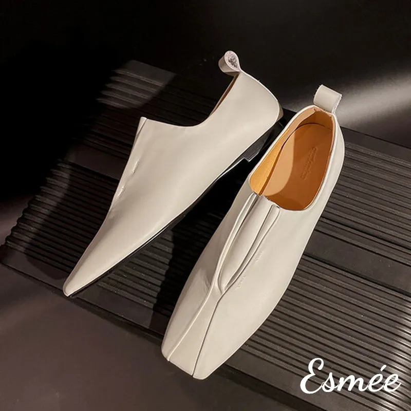 Leather Loafers with Special Cut Out Design