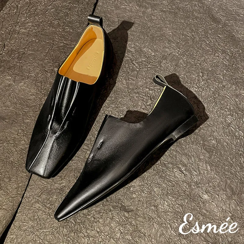 Leather Loafers with Special Cut Out Design